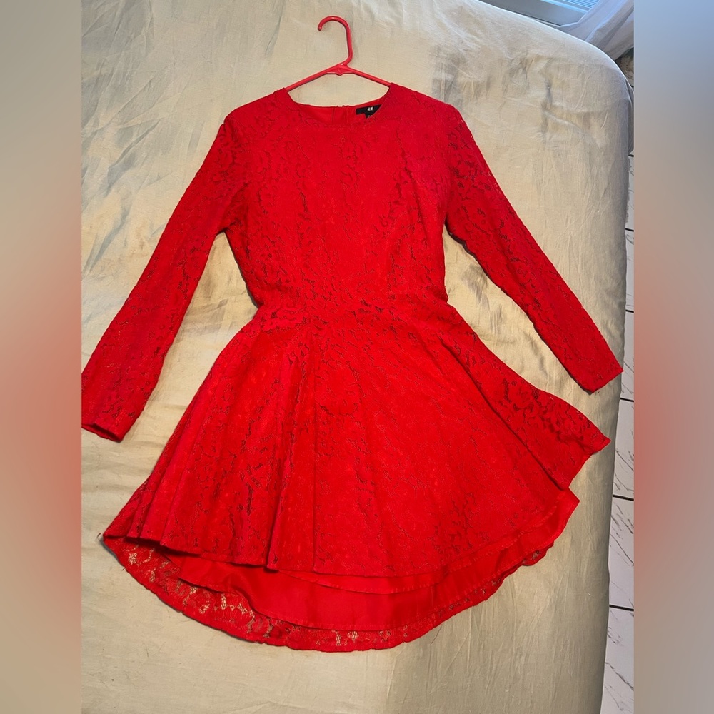 Long Sleeve Red Dress from H&M